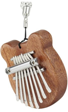 Tragbares Daumenklavier mit 8 Tasten, Kleines Musikinstrument, Braun | Leicht zu Tragen, Melodischer Klang, Natürlich Schöner Ton, für Zuhause und Unterwegs