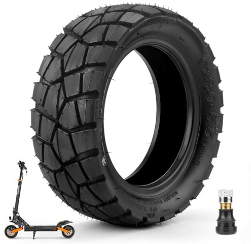 Amitor 9x3,0-5,5 Off Road Tubeless Reifen für Kukirin G2 Pro Reifen (Neu Version) Elektro Scooter, 9x3.0 Zoll E Scooter Schlauchlose Vakuum Ersatzreifen mit Ventil, Verschleißfest & Rutschfest, 1 PCS