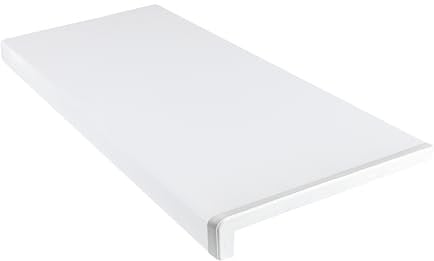 Dekofasada Fensterbank für Innen, Fensterbrett aus PVC mit Abschlusskappen, Pflegeleichte Innenfensterbank aus Kunststoff, für Fenster aus PVC, Holz & Aluminium, 30 x 100 cm, Weiß