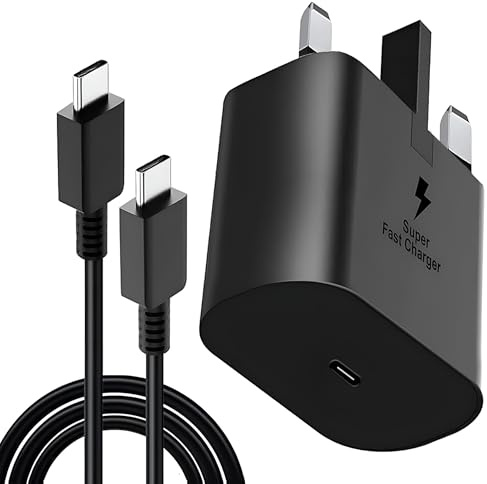 For Samsung Super Fast Charger, USB C Charger Plug with 1M Charging Lead For Samsung Galaxy S26/S25/S24/S23/S22/S21/S20 Plus Ultra FE/A56/A16/A15/A32/A33/A34/A35/A52/A53/A54 Z Flip Z Fold (1 PACK)