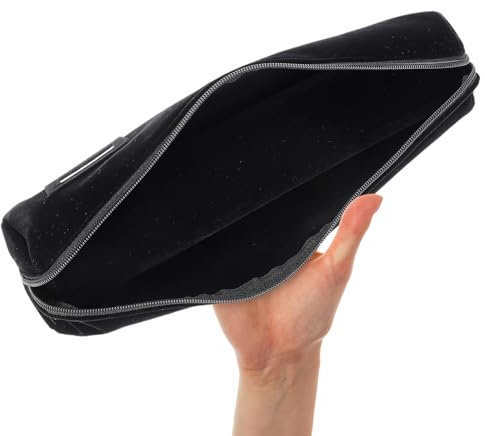 LALAFINA Rotolo per Gioielli in Stoffa Nero, Compatto e Portatile | Rotolo per Bracciali, Borsa Rullo per Gioielli, per Orologi e Bracciali