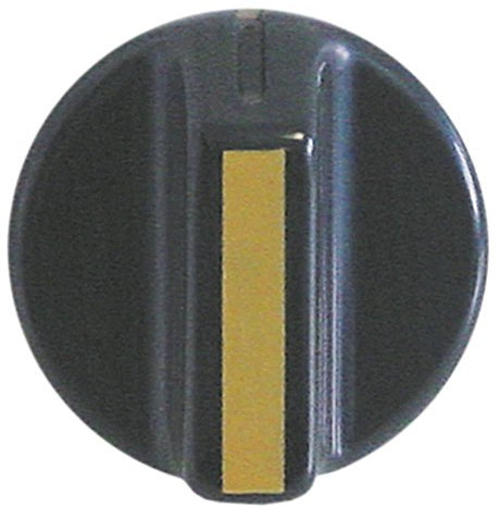 Rollers - Levier de barbecue pour four à air chaud CN - Ø 40 mm - Symbole zéro pour essieu Ø 6 x 4,6 mm avec système d'évacuation en bas - Noir