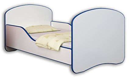 Jugendbett Kinderbett mit einer Schublade und Matratze Weiß ACMA I 140 160 180 (180x80 cm, Blau)
