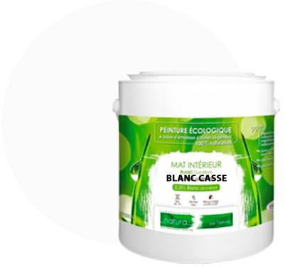 BOX DECO COULEURS Peinture naturelle écologique aspect Mat NATURA - Tassili - Murale intérieur - 2,5 L - 45 m² Blanc Cassé