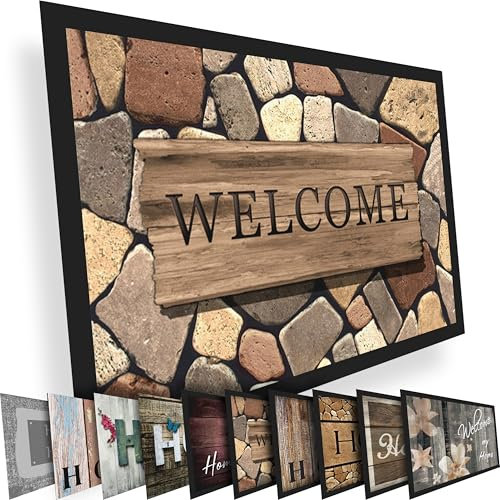 Valia Home Fußmatte 40x60 cm – Schmutzfangmatte für Innen & Außen, rutschfest mit hoher Saugkraft – vielseitige Designs, ideal für Haustür, Eingangsbereich, Flur & Balkon