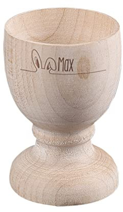 Herz & Heim® Eierbecher aus Holz mit Gratis Gravur des Namens zu Ostern oder für das beliebte Frühstücksei zu Hause Osterhasen Ohren