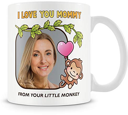 Gift for Mum Photo Mug - I Love You Mommy - Little Monkey