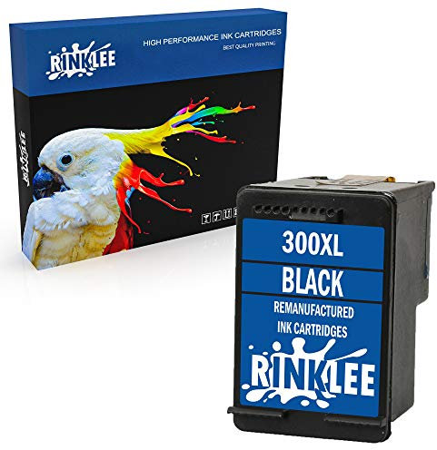 RINKLEE Wiederaufbereitete Tintenpatrone für HP 300XL kompatibel mit HP Deskjet D1660 D1663 D2530 D2545 D2560 D2660 D5560 F2420 F2480 F4210 F4240 F4272 F4280 F4580 Photosmart C4780 C4680 | Schwarz