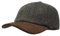 Borges & Scott Munro Baseball Cap - 100% Wolle - Harris Tweed – Schirm aus Nubuk Leder - Efeugrün Herringbone