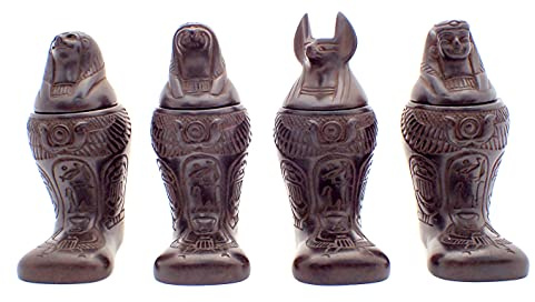Discoveries Egyptian Imports - Baldachin-Gläser mit Fuß, schwarz, matt, 4 Stück - 10,2 cm, hergestellt in Ägypten