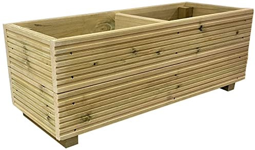 Cutncraft Designs Large Wooden Decking Planter - Garden Patio Planter Box - Weather-Resistant Outdoor Plant Pot