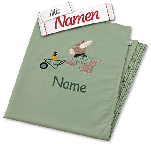 Sterntaler Emmilius UV-Decke mit Namen Bestickt, Jungen Kinderdecke Babydecke, 70 x 100