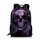 Binienty Schulrucksack für Kinder, Jungen, Mädchen, Teenager, leicht, für Bücher, Laptop, lässiger Tagesrucksack, Gespenst Schädel, Einheitsgröße