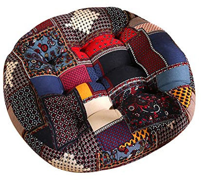 hifrom Sitzkissen 55x55 cm, Große Bodenkissen, Sitzkissen für Gartenstuhl, Dekokissen Stuhlkissen für Yoga Wohnzimmer Balkon Büro im Freien, Sitzkissen Tatami für Stuhl Sofa (Böhmen B)