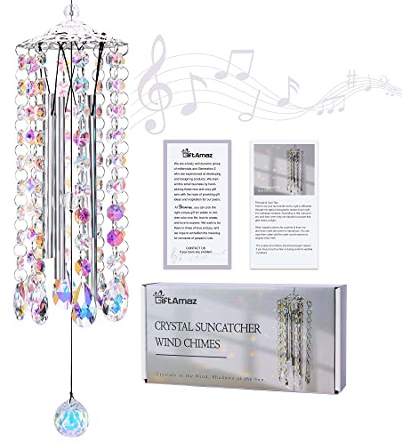 GiftAmaz Kristall Sonnenfänger Windspiel für Garten & Fenster, Chimes Metall Wind Chimes, Windspiele für Draußen Hängend, Kristalle zum Aufhängen, Windspiel Draußen Heimdekoration Geschenke