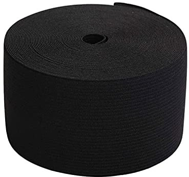 Trimming Shop Bande élastique Plate de 75 mm (3 Pouces) de Large, Ceinture Extensible, Cordon élastique pour Coudre des vêtements, des vêtements, Couture, Noir, 1 mètre