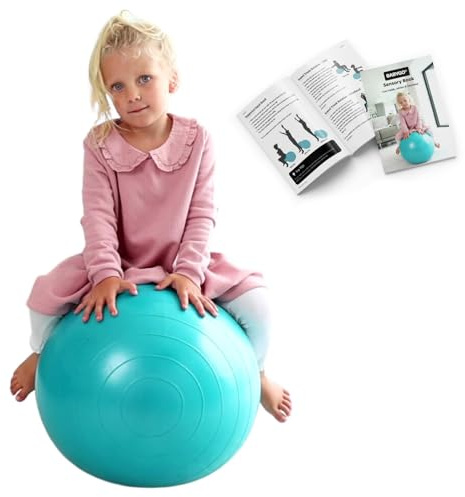 BABYGO® Sensory Peanut Ball for Kids, Autism & Therapy + Pump | Builds Balance, Coordination & Core Strength, Calms Before a Meltdown, Rolls Front to Back Only for Stability, Anti-Burst