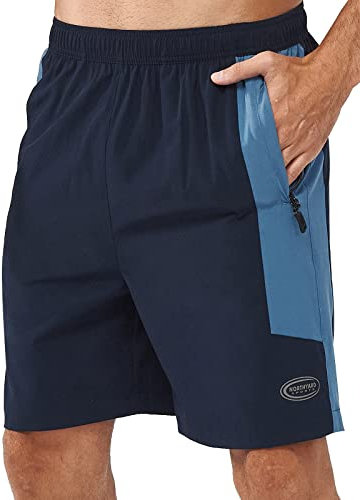 NORTHYARD Sporthose Herren Kurz Sport Shorts Schnelltrocknende Kurze Hosen Leichte Badehose Laufhose Trainingshose für Tennis Fitness mit Reißverschlusstasche, Navyblau L
