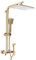 Duschsystem Regendusche, Messing Duschsystem Gold Regendusche Duschset Duschpaneel mit Handbrause ABS,Höhenverstellbar Duschstange Regendusche für Badzimmer