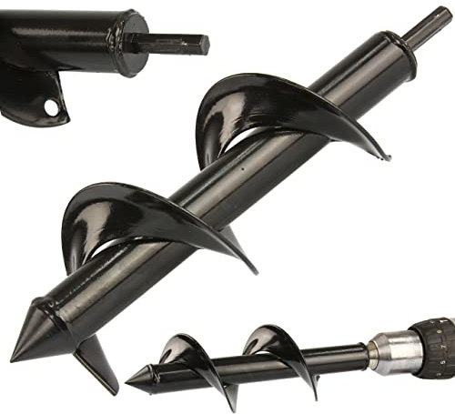 Punta per Trivella Trapano Avvitatore Spirale da Giardino | Diametro Ø8 cm | Profondità 30 cm | Spessore Lama 2,5 mm