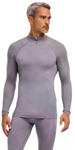 FALKE Herren Wool-Tech High Zip Neck Funktionsshirt Langarm atmungsaktiv klimaregulierend nachhaltige Wolle Funktionsmaterial kalte bis sehr kalte Temperatur Funktionsunterwäsche 1 Stück | aus Merinowolle für kalte bis sehr kalte Temperaturen