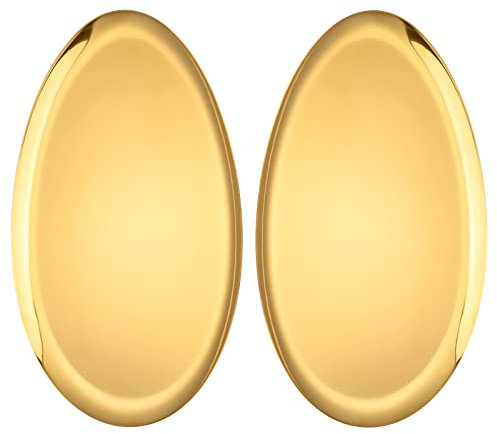 Plateau en Acier Inoxydable doré en Forme d'olive, Plateau à Bijoux, Plateau à Parfum, Plateau à cosmétiques, Plateau de Service, Plateau décoratif. Longueur 32cm, Largeur 24cm.2 pièces