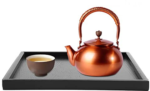 Jerliflyer Wood Serving Tray, Ottoman Tray Extra Large Black Walnut Trays Square Wooden Solid for Oversized Home Breakfast in Bed Tea Coffee(30 * 30)