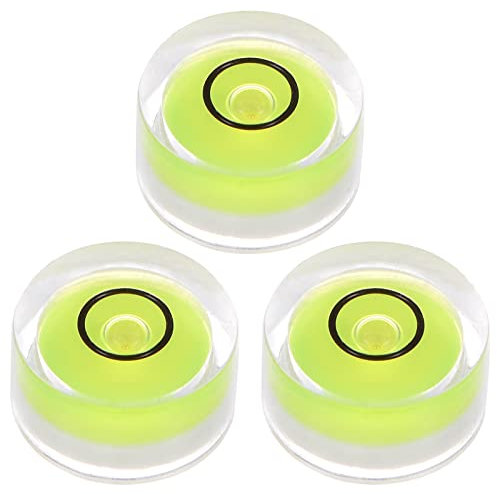 sourcing map 3Stk 12x6mm Rund Blasen Wasserwaage Mini Kreisförmig Zielscheibe Wasserwaagen für Nivellierung Kamera Stativ Teleskop Werkstatt Drehteller Bilder Rahmen Lime