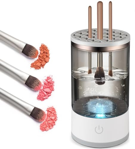 Electric Makeup Brush Cleaner Machine, USB Automatic Quick Wash in Seconds, Cosmetic Brushes Cleaning Tools, Hand-Free Set for Cleaning and Drying