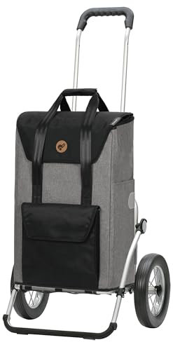 ANDERSEN Einkaufstrolley - Royal Shopper Senta 2.0 grau 49 L Einkaufswagen, stilvoll, wasserabweisend, Aluminium, klappbar, leichtgängig