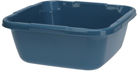 HAC24 Spülschüssel Kunststoff Eckig 14 Liter Waschschüssel Spüle Camping Schüssel Abwaschschüssel (Dunkelblau)