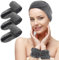 KinHwa Kosmetik Stirnband Frottee mit 2er Spa Armbänder,Haarschutzband mit Klettverschluss für kosmetische Behandlungen, Haarschutz bei Schminken,waschbar (3 pack, darkgray)