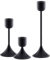 idyllictime Kerzenhalter Metall Schwerer Sockel für Kegelkerzen Stabkerzen Tischdeko Dekoration (Schwarz, 1 Set (3 Pcs))