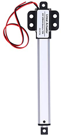 Mini Elektro Linearantrieb 12V mit T-Schraubenstange, 100mm Hub, 8mm/s, 70N, Geräuscharm mit Kurzschlussschutz für Elektrische Hubtische