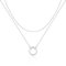 Silber 925 Halskette für Damen, Kette Layered Damen Halskette mit Runder Anhänger Mehrschichtige Silber Halskette Hypoallergene Personalisierte Kette Silber Modeschmuck für Frauen und Mädchen