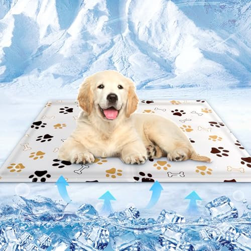 kudmwcc Kühlmatte für Hunde & Katzen,50 X 40cm Kühlmatte Hunde,Selbstkühlende Hundematte,Kühldecke Hundebett Für Kleine Grosse Hunde,Dog Cooling Mat für Zuhause Unterwegs Oder im Auto