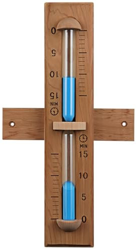 Foxyoo Sauna-Timer – Sauna-Zubehör, 15 Minuten Sanduhr, geeignet für traditionelle Saunafass oder Outdoor-Sauna, Kanada-rote Zeder