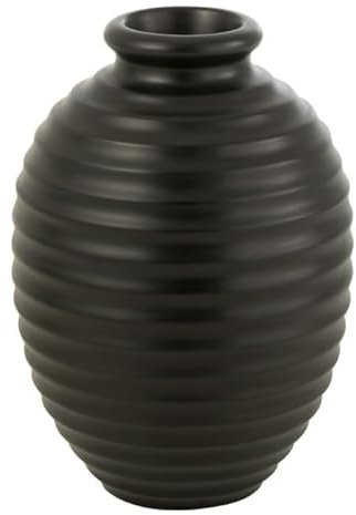 Paris Prix Cache-Pot Oval en Terre Cuite Theron 52cm Noir