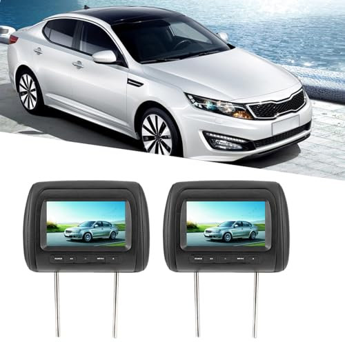 2 pcs 7 pouces, contrôle sans fil réglable appui-tête LCD lecteur vidéo lecteur MP5 écran noir voiture DVD moniteur