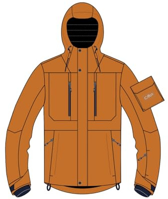 CMP Herren Giacca Sci Da Uomo Con Cappuccio Fisso Herren Skijacke mit fester Kapuze (1er Pack)