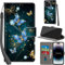 PHINIENLAND Case for iPhone 15 Pro - Premium PU Leather Flip Wallet Cover with Card Slots, Kickstand, Magnetic Closure - Blue Butterfly