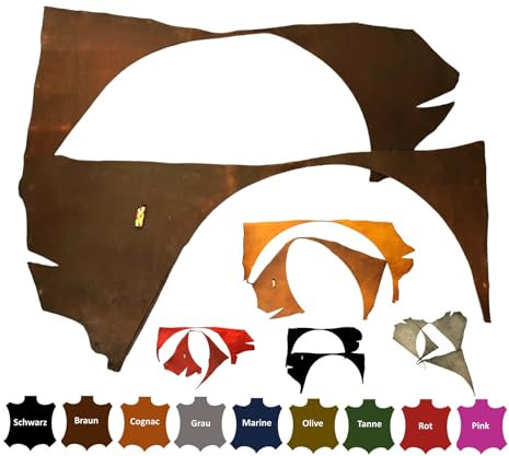 elropet Lederreste Fettleder 1 Kg - 20 Kg hochwertiges Rindleder 3,5mm - 4,0mm große Lederstücke (Cognac, 1,0 Kg)