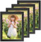 Bilderrahmen DIN A4: 4 Stück 21x29,7cm Fotorahmen, Moderner Bilderrahmen, Bilderrahmen Schwarz, Picture Frame mit Bruchsicherem Plexi-Glas, Rahmen für Wände und Tische, Hochformat oder Querformat