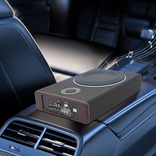 Qussse Auto Subwoofer Untersitz 8 Zoll, 600W Auto Aktiv Untersitz Kompakt Subwoofer für Autos Lastwagen und Jeeps