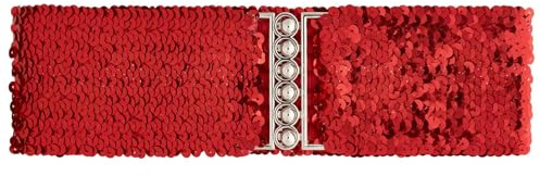 Ro Rox Pailletten-Stretchgürtel – glitzernder elastischer Taillengürtel für Kleider und Outfits