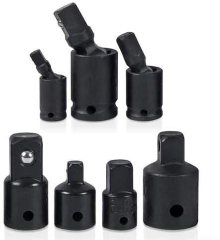 Oniissy 7PCS for Impact Driver wrench Joint swivel Socket Adapter Reducer 3/8 1/4 1/2in,Wobble Socket Joint Swivel Sockets Driver Socket Adapter for Auto Repairing