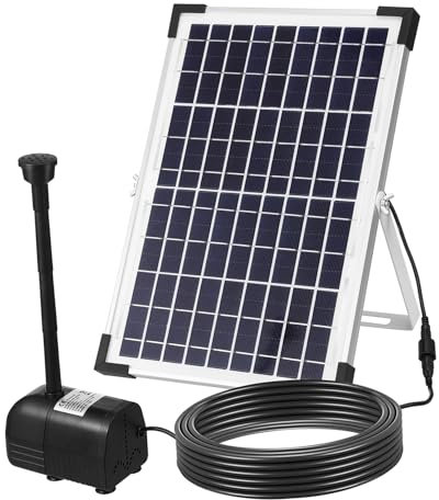 Yardenfun 12w Solar Gartenbrunnen Pumpe Wasserspiel Solar Teichpumpe Mit Einstellbarem Solarpanel Für Teich Garten Terrasse Energiesparend