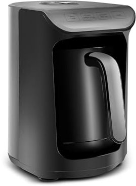 KARACA Hatır Köz Türkische Kaffeemaschine, 300 ml Kapazität, Bereitet 5 Tassen Türkischen Kaffee, Automatische Abschaltung & Temperaturregelung, Authentischer Holzkohle-Geschmack, 535W, Anthrazit