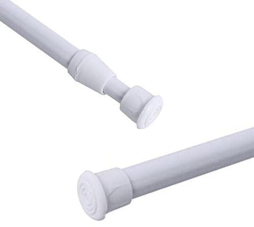 2pcs Curtain Rod, Small Curtain Rods Extendable No Drill, Small Tension Rods for Cupboards, 30-50cm for Net Curtains Shower Curtains or Voile, Diameter 13mm