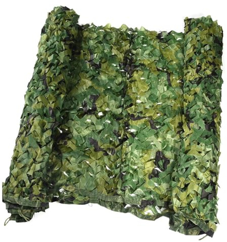 GUOGLZ Wasserdichtes Jagd-Tarnnetz 4x4 4x8 5x10 8x8 10x10 Verstärktes Tarn-Sonnensegel, Tarnzubehör Durchbrochenes Schattentuch(1.5x4.0m/4.9x13.1ft)